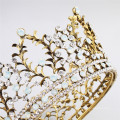 Vintage Crown Tiara Hairband Wedding Bride Luxury Hair Accessories  Alloy Rhinestone Round Headband For Women Girls Feast